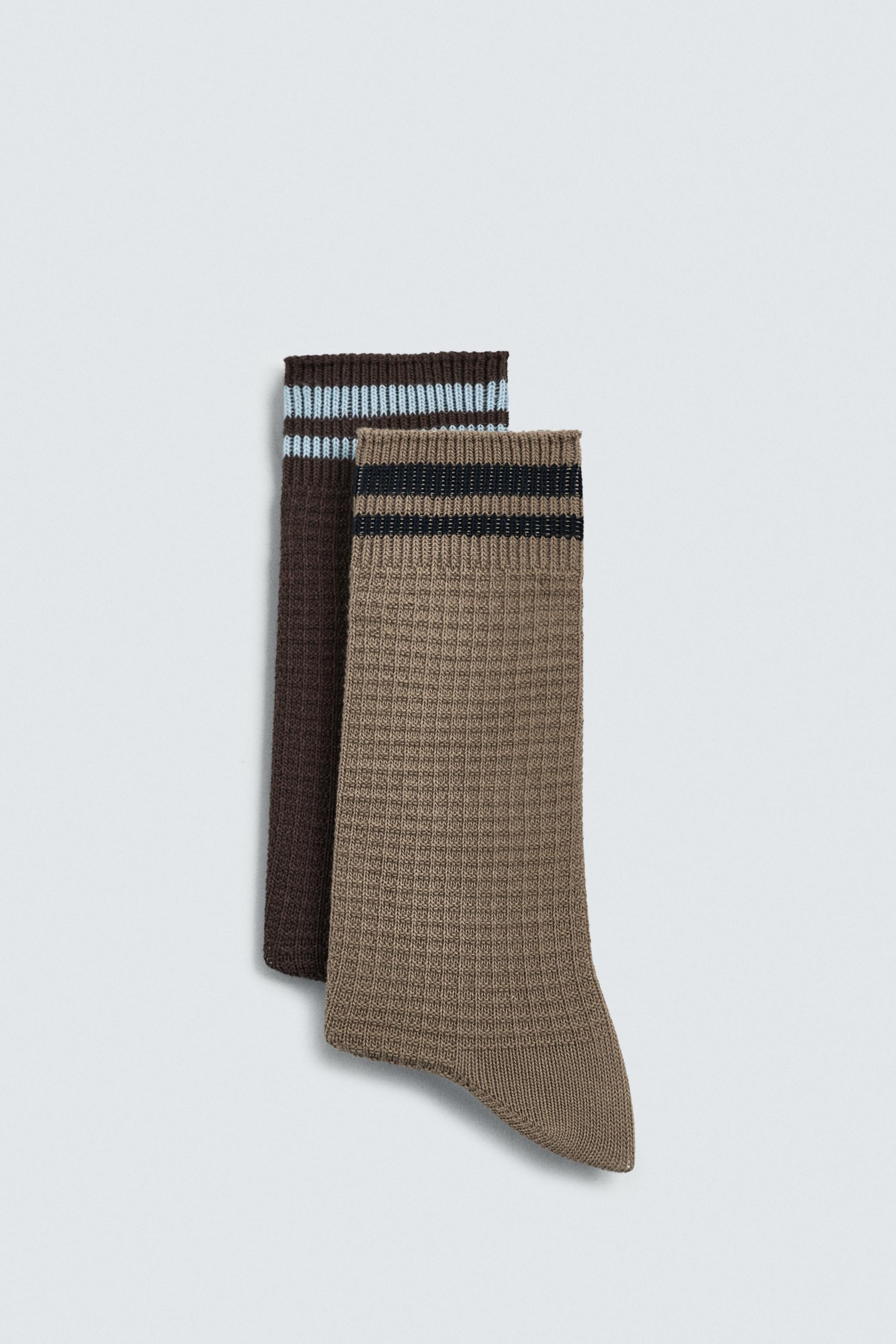 CHAUSSETTES STRUCTURE WAFFLE LOT DE 2
